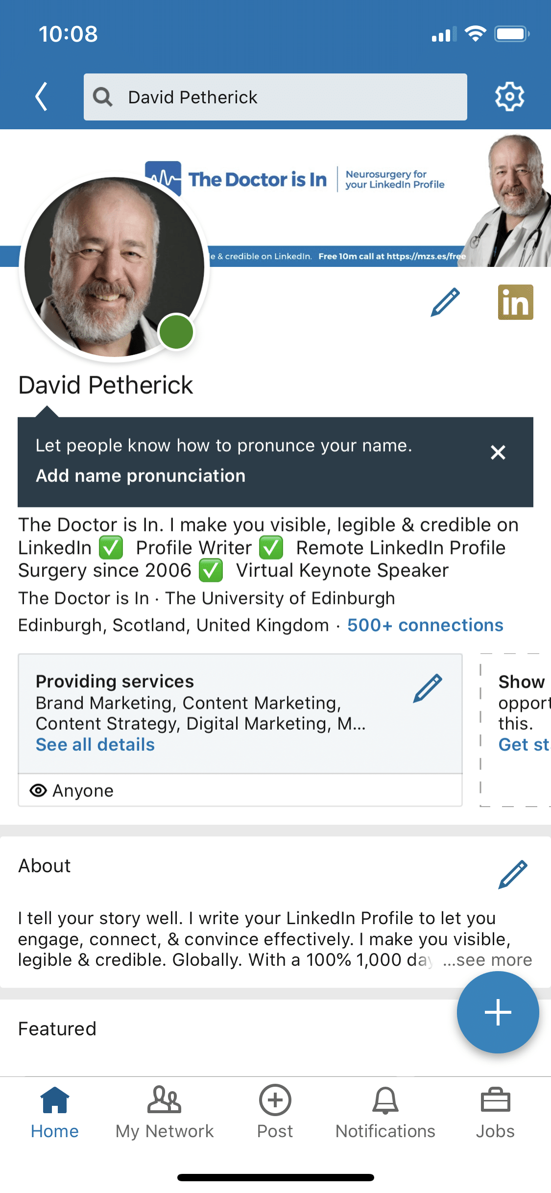 Add name pronunciation t your LinkedIn Profile on mobile application