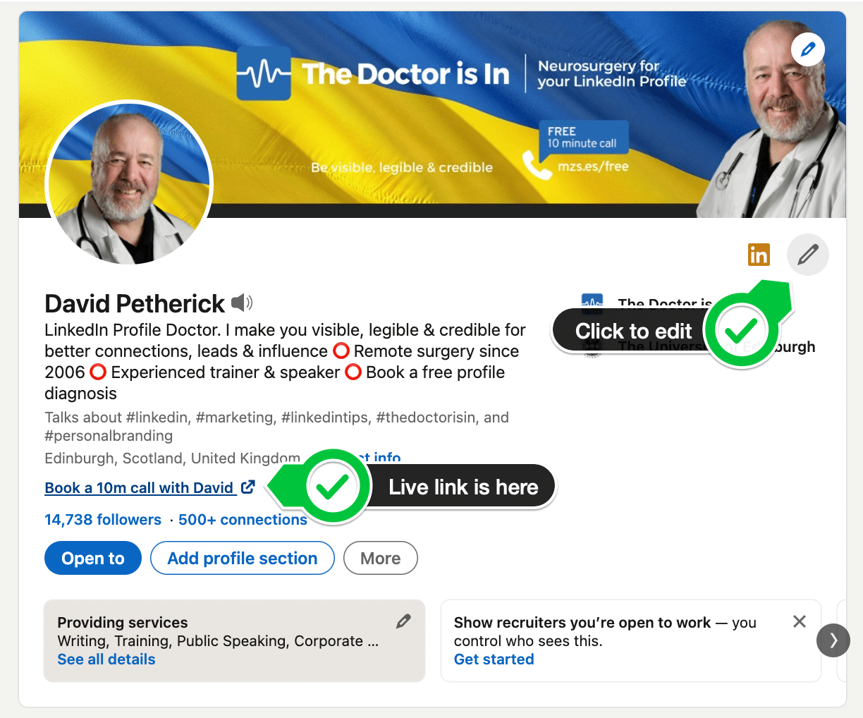 How to add a live web link to your LinkedIn Profile The Doctor is In