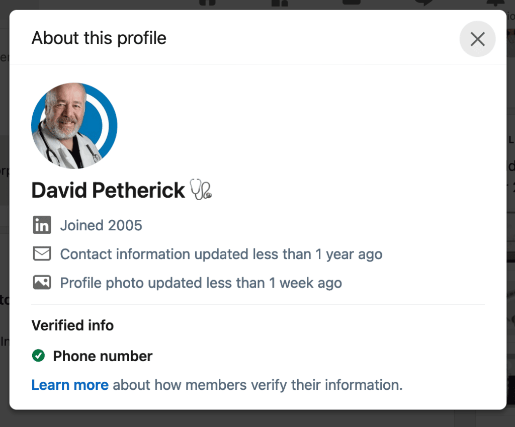 linkedin page verification