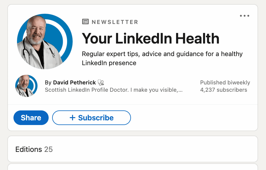 Subscribe to Your LinkedIn Health newsletter today