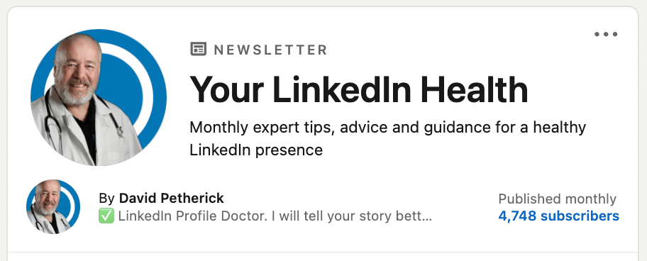 Subscribe to 'Your LinkedIn Health' newsletter