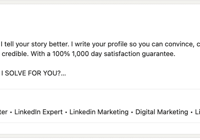 Add up to 5 skills to your LinkedIn About Section